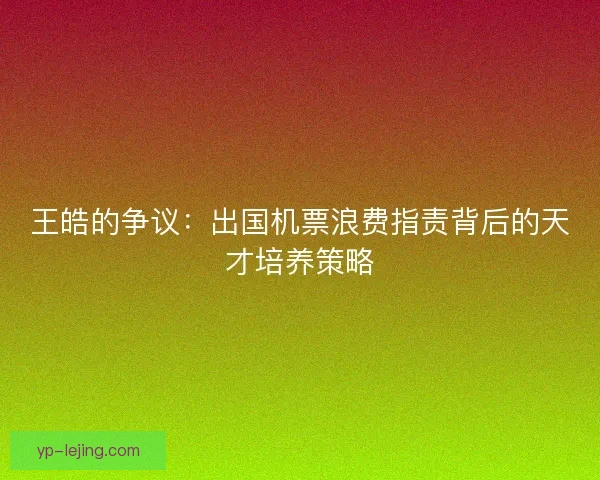 王皓的争议:出国机票浪费指责背后的天才培养策略 王皓的争议:出国机票浪费指责背后的天才培养策略