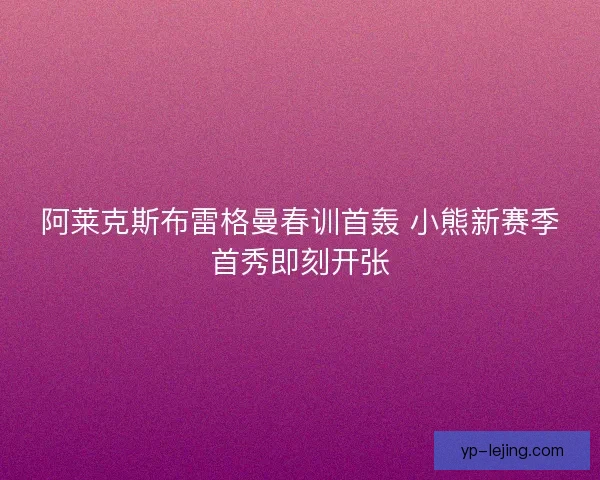 阿莱克斯布雷格曼春训首轰 小熊新赛季首秀即刻开张 阿莱克斯布雷格曼春训首轰 小熊新赛季首秀即刻开张