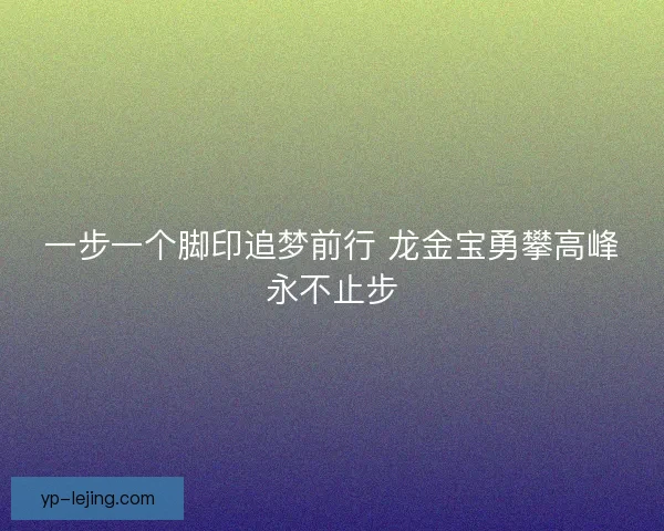 一步一个脚印追梦前行 龙金宝勇攀高峰永不止步 一步一个脚印追梦前行 龙金宝勇攀高峰永不止步